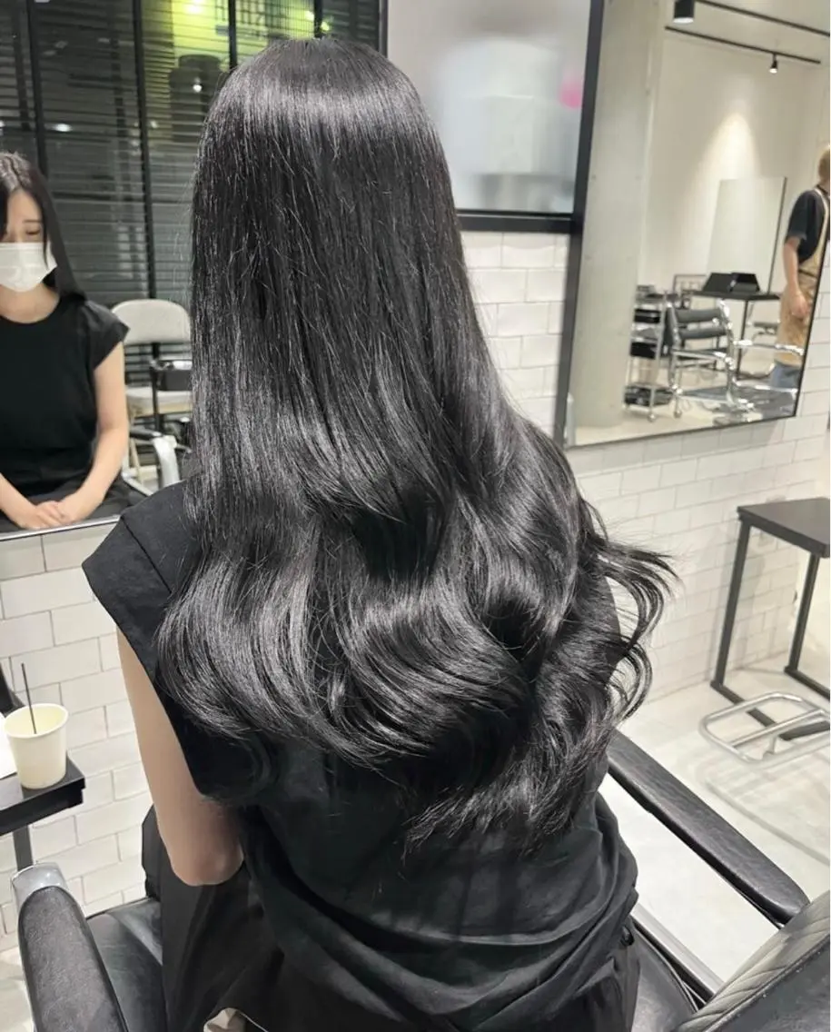 セミロング カラー パーマ ヘアアレンジ 透明感/オリーブ/ グレージュ/YUKAのヘアスタイル