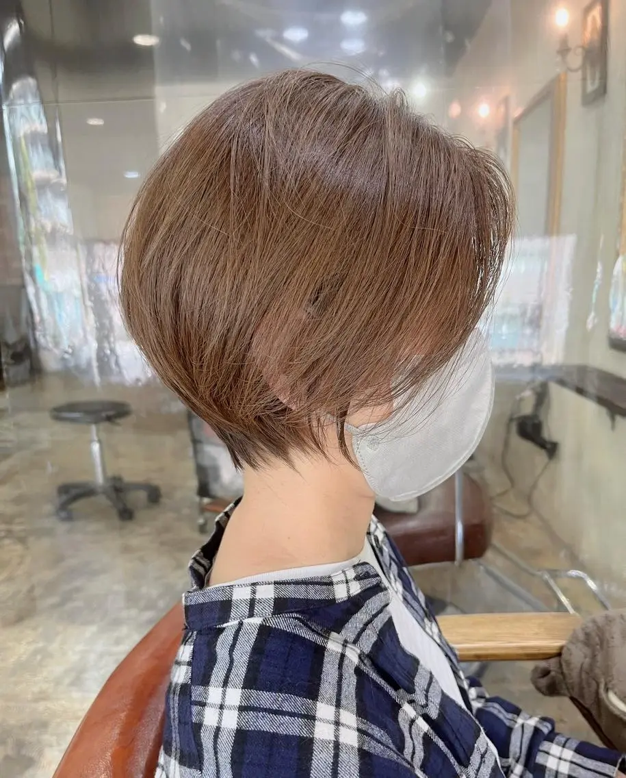 ショート カラー パーマ アディクシーカラー アッシュ バレイヤージュ ミストバング ブリーチ 【N°deseo】 吉祥寺のヘアスタイル