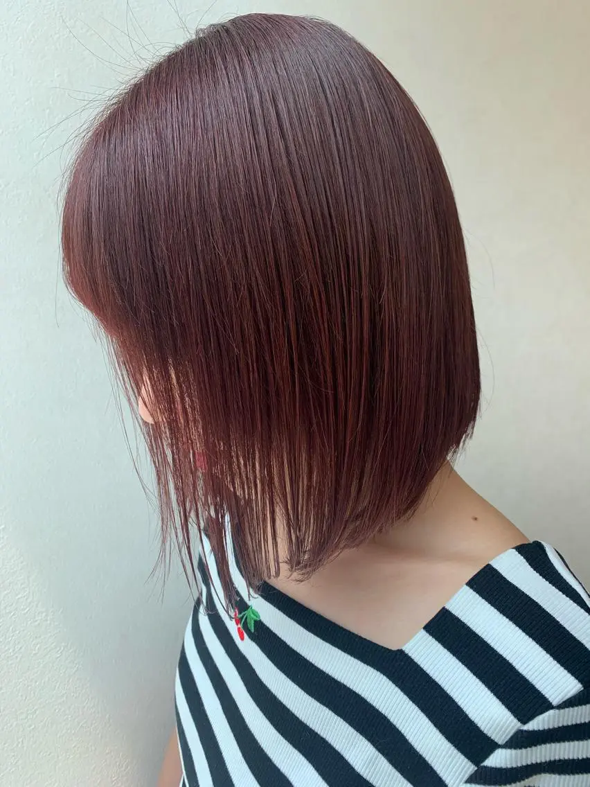 ミディアム カラー ピンクカラー ローズカラー バイオレットカラー ヘアカラー トリートメント 透明感♡︎♡︎ 佐々木早苗のヘアスタイル