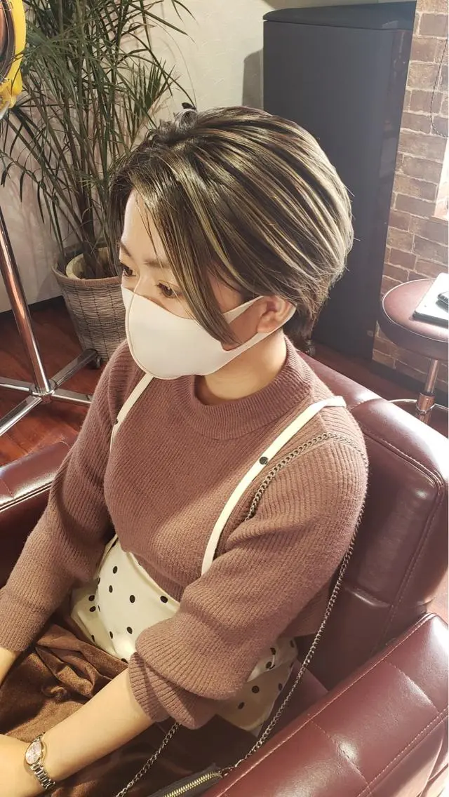 ショート ハイライト ショートヘア カット ヘアカラー トリートメント 大谷 哲基のヘアスタイル