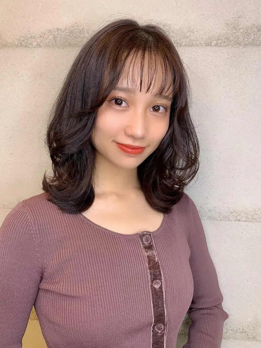 ミディアム カラー 透明感カラー✂︎ /縮毛矯正/YUKAのヘアスタイル