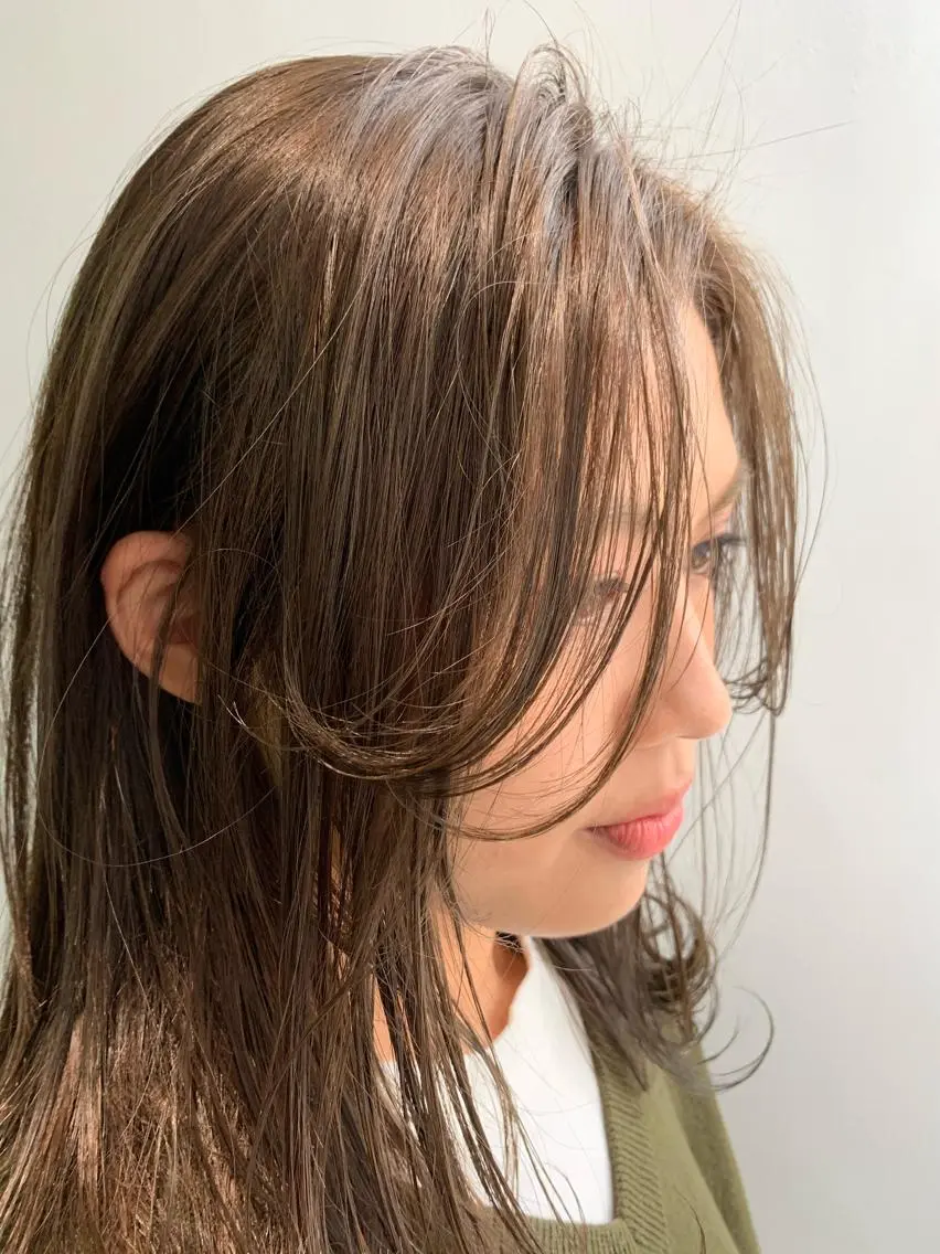 ミディアム カラー ヘアカラー トリートメント ヘアセット 怪我のため7月 復帰田中瑞希🍃のヘアスタイル
