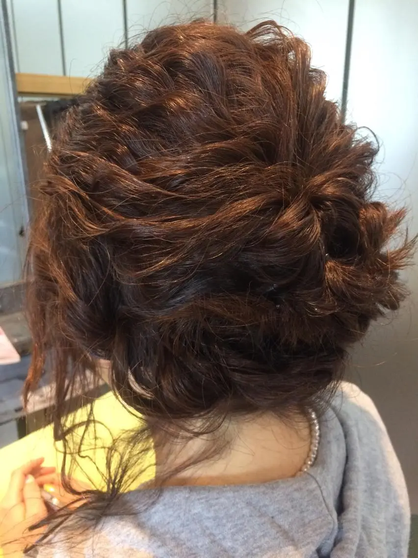 ミディアム カラー パーマ ヘアアレンジ キッズ 今泉 直裕ショートボブの匠のヘアスタイル