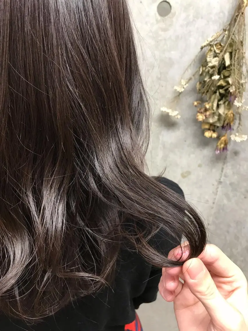 セミロング カラー ヘアアレンジ ベージュカラー ラベンダーカラー ラベンダーベージュ Satsuki ✂︎♡のヘアスタイル