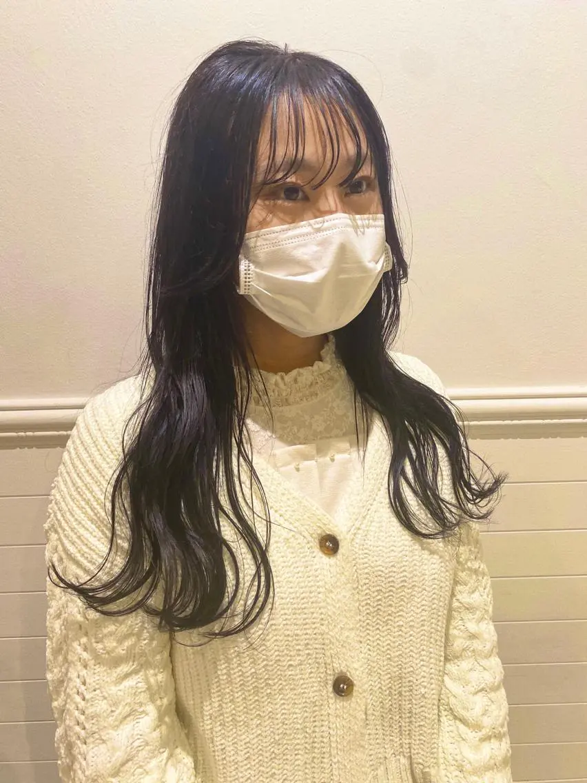 ロング カラー 黒髪 ブルーカラー ブルーブラック カットモデル募集中/ 店長/角田真哉のヘアスタイル