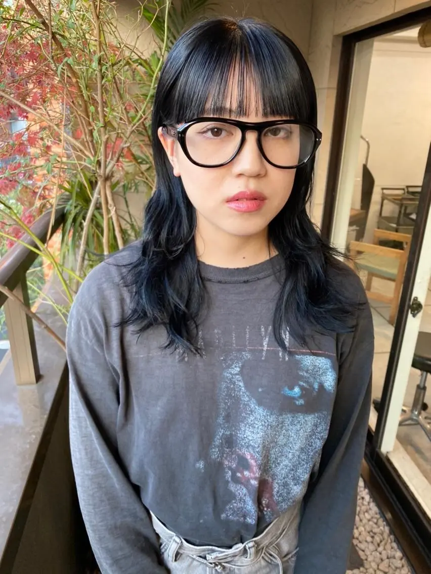 ミディアム パーマ カラー ショートボブ ミディアムパーマ アディクシーカラー ブリーチ ケアブリーチ カット ヘアカラー パーマ 縮毛矯正 トリートメント CEINE OURのヘアスタイル