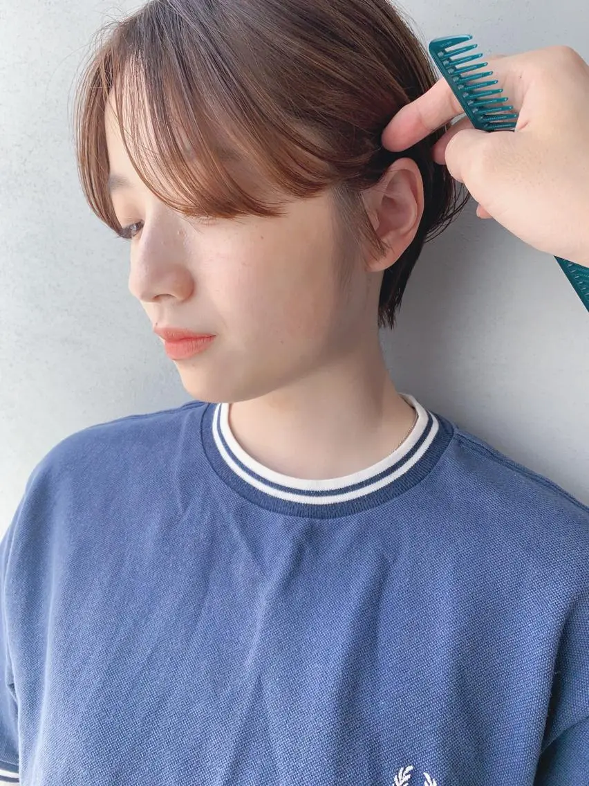 ショート カラー ボブパーマコテ巻き風 パーマNo1深江秀平のヘアスタイル
