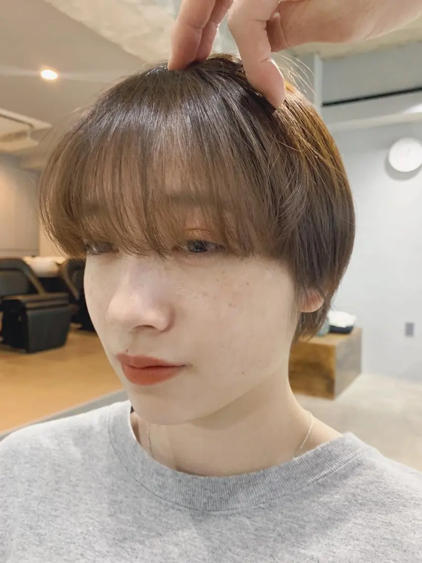 ショート カラー カット ヘアカラー ボブパーマコテ巻き風 パーマNo1深江秀平のヘアスタイル