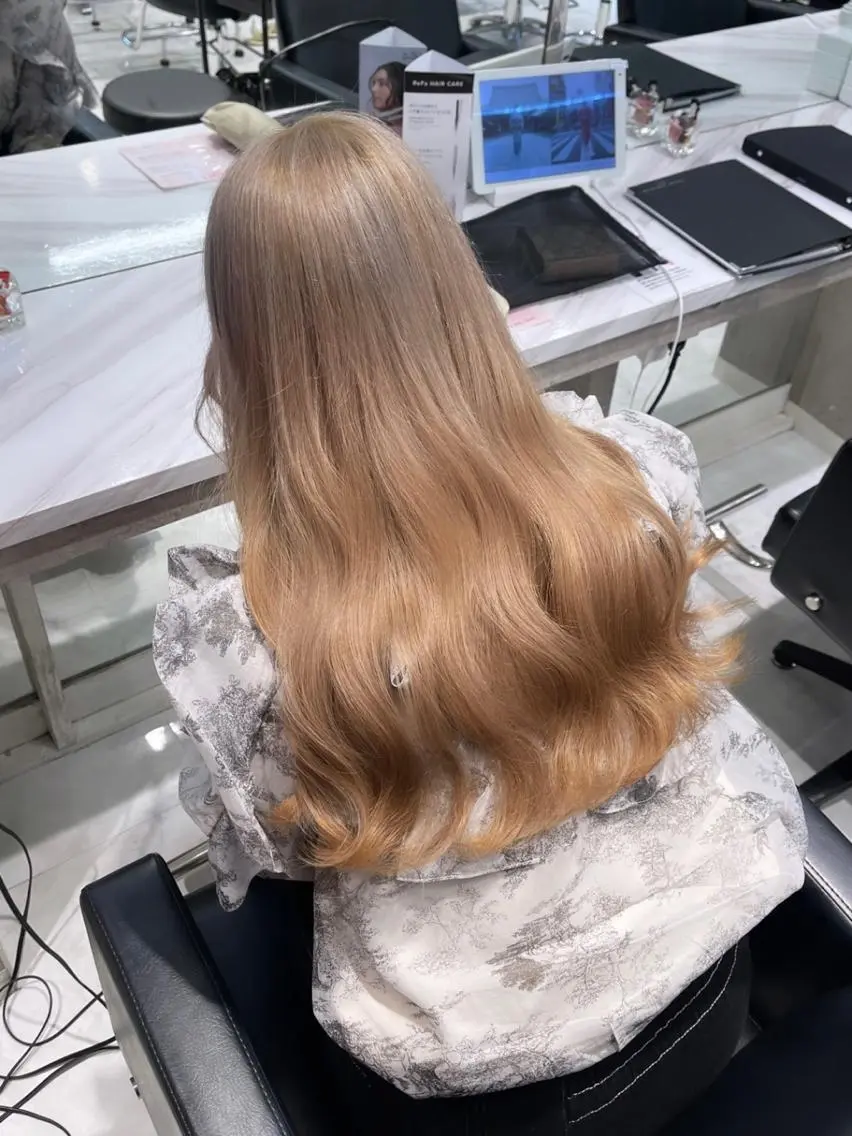 ロング カラー パーマ ヘアアレンジ メンズ キッズ ネイル マツエク・マツパ アイブロウ レイヤー/ダブル カラー/YURINAのヘアスタイル