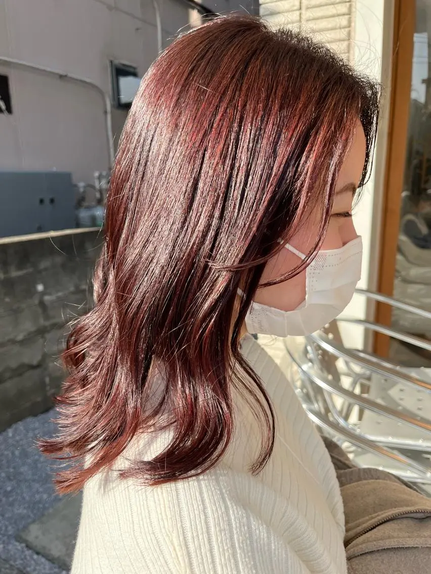 セミロング カラー ヘアカラー トリートメント 🌼sunc HINAMI🌼のヘアスタイル