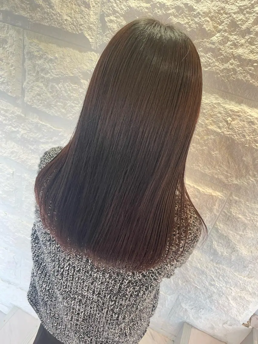 セミロング 縮毛矯正 安田 柚月のヘアスタイル