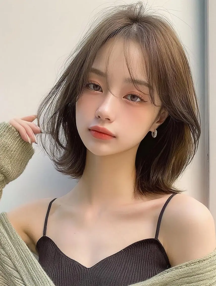 ミディアム カット ヘアカラー 肥後 有紗のヘアスタイル
