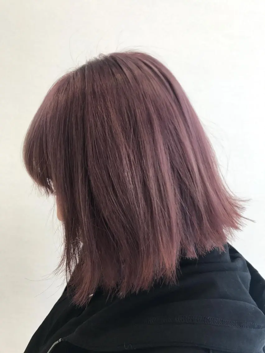 ミディアム カラー ピンクカラー 星野 慎也のヘアスタイル
