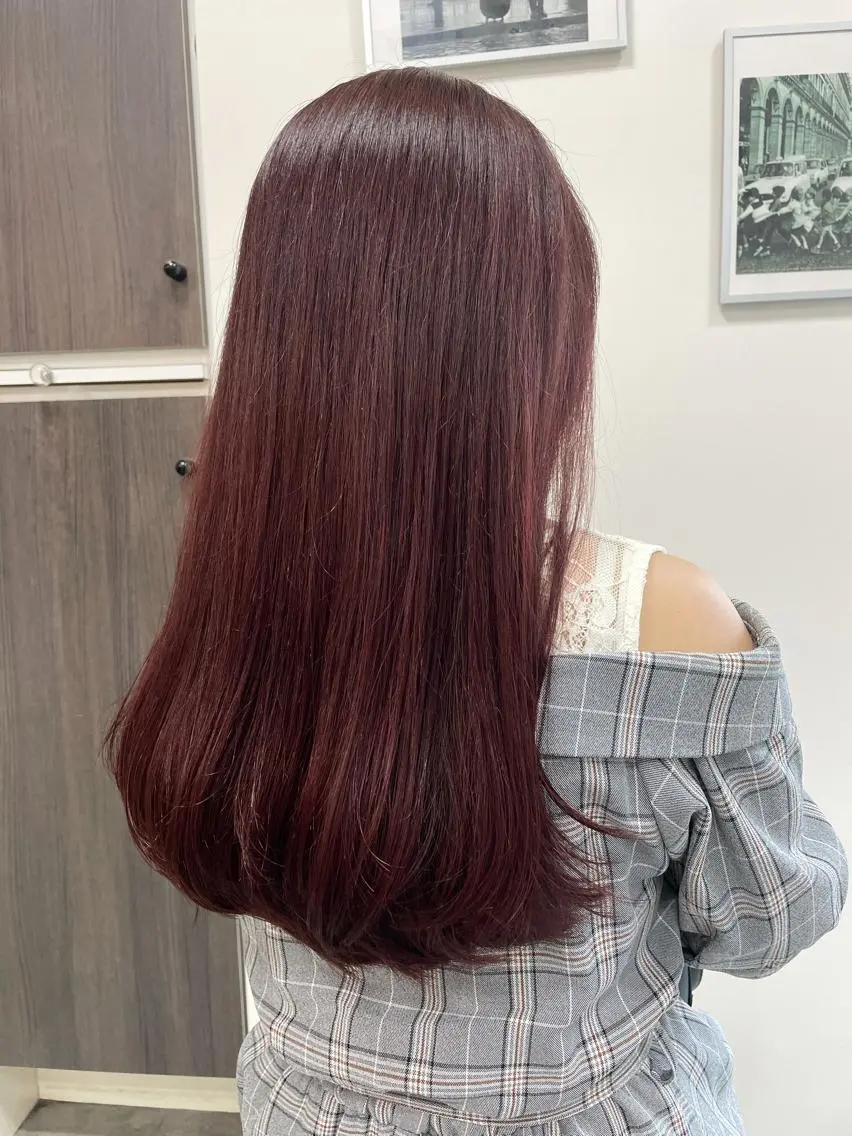ロング カラー カット ヘアカラー トリートメント 平 ちひろのヘアスタイル