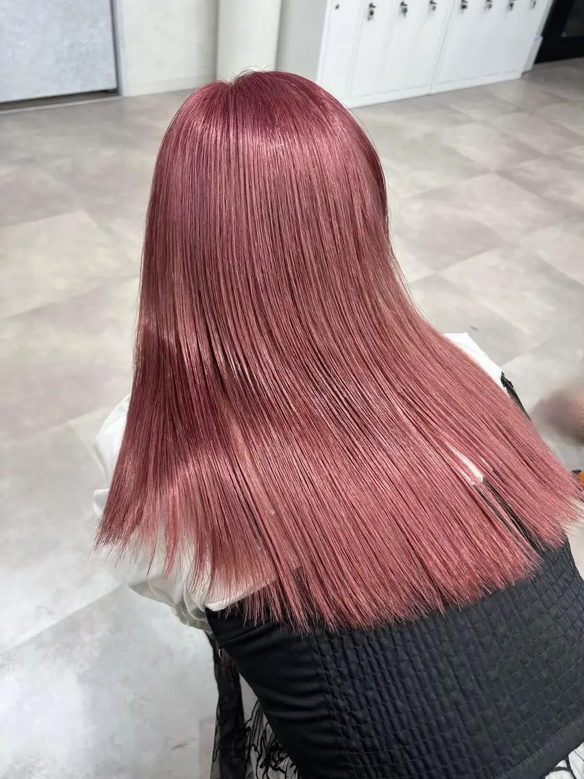 ロング カラー ピンクカラー ロング 🎀ブリーチ ハイト ーン ♡Kanon♡のヘアスタイル