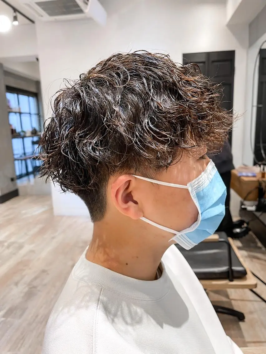 ショート パーマ キッズ ツイストスパイラルパーマ スパイラルパーマ カット パーマ トリートメント ヘアセット TAKE新宿 メンズパーマ特化のヘアスタイル