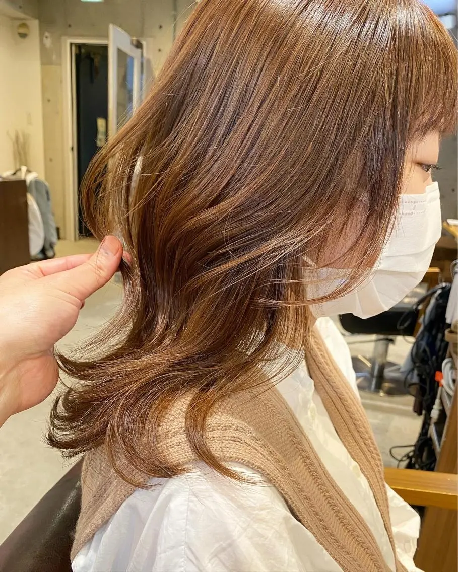 ミディアム カラー カット ヘアカラー トリートメント 似合わせカラーパーマ 🌿kitin米川のヘアスタイル