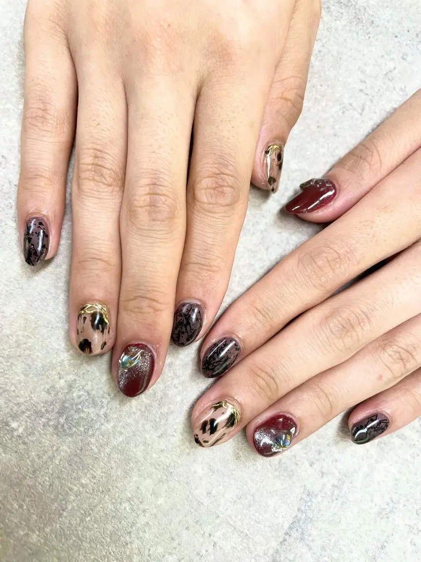 ネイル アニマル柄 マグネットネイル ハンドネイル ハンドケア FASTNAIL PLUS 新宿店のネイルデザイン