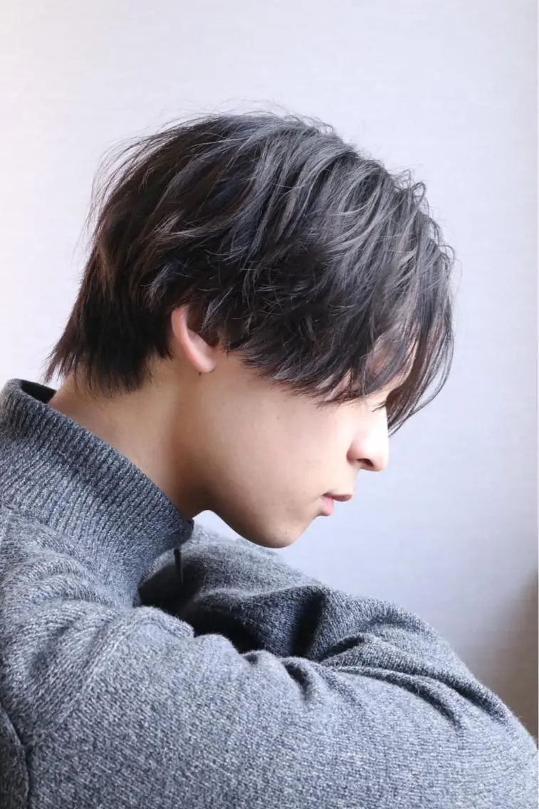 メンズ センターパート メンズパーマ あだち 寺田町のヘアスタイル