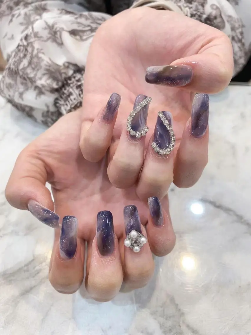ネイル アートネイル カジュアル パープル babarla Nailのネイルデザイン