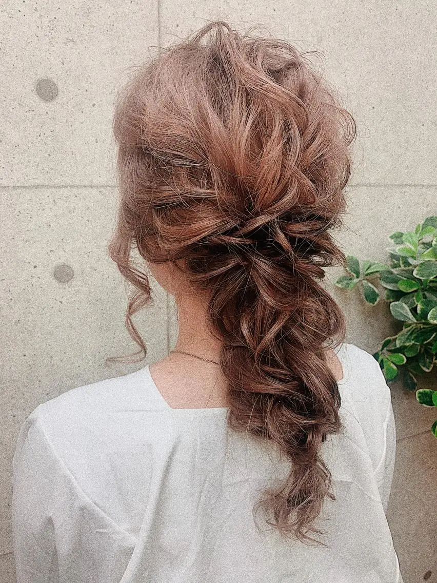 ロング ヘアアレンジ デート 京都最安価エクステ muuka🦋のヘアスタイル