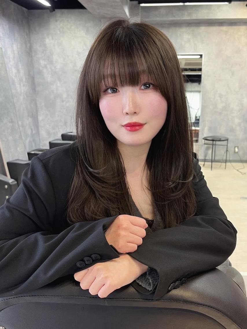 セミロング カラー カット ヘアカラー トリートメント 韓国レイヤー /透明感/宮城ほのかのヘアスタイル