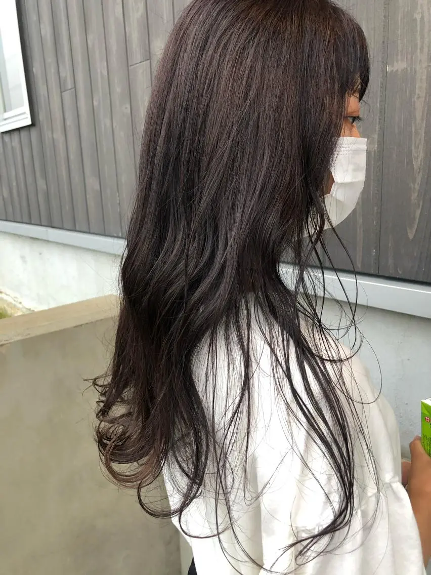 セミロング カラー 黒髪 ピンクカラー ピンクパープル パープルカラー パープルブラック NAKAGAWA YUICHIのヘアスタイル