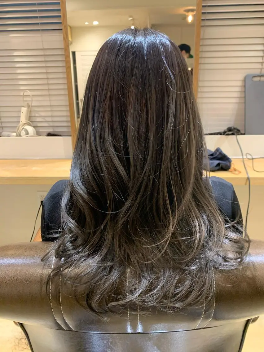 セミロング アッシュ ヘアカラー トリートメント 渋谷ハイトーン/ デザインカラー阿部のヘアスタイル