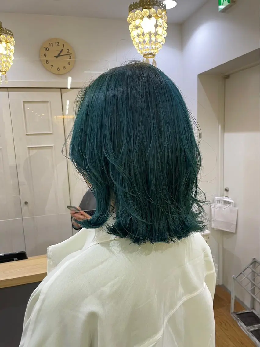 ミディアム カラー ヘアアレンジ ブルーカラー 韓国ヘア sasugaのヘアスタイル