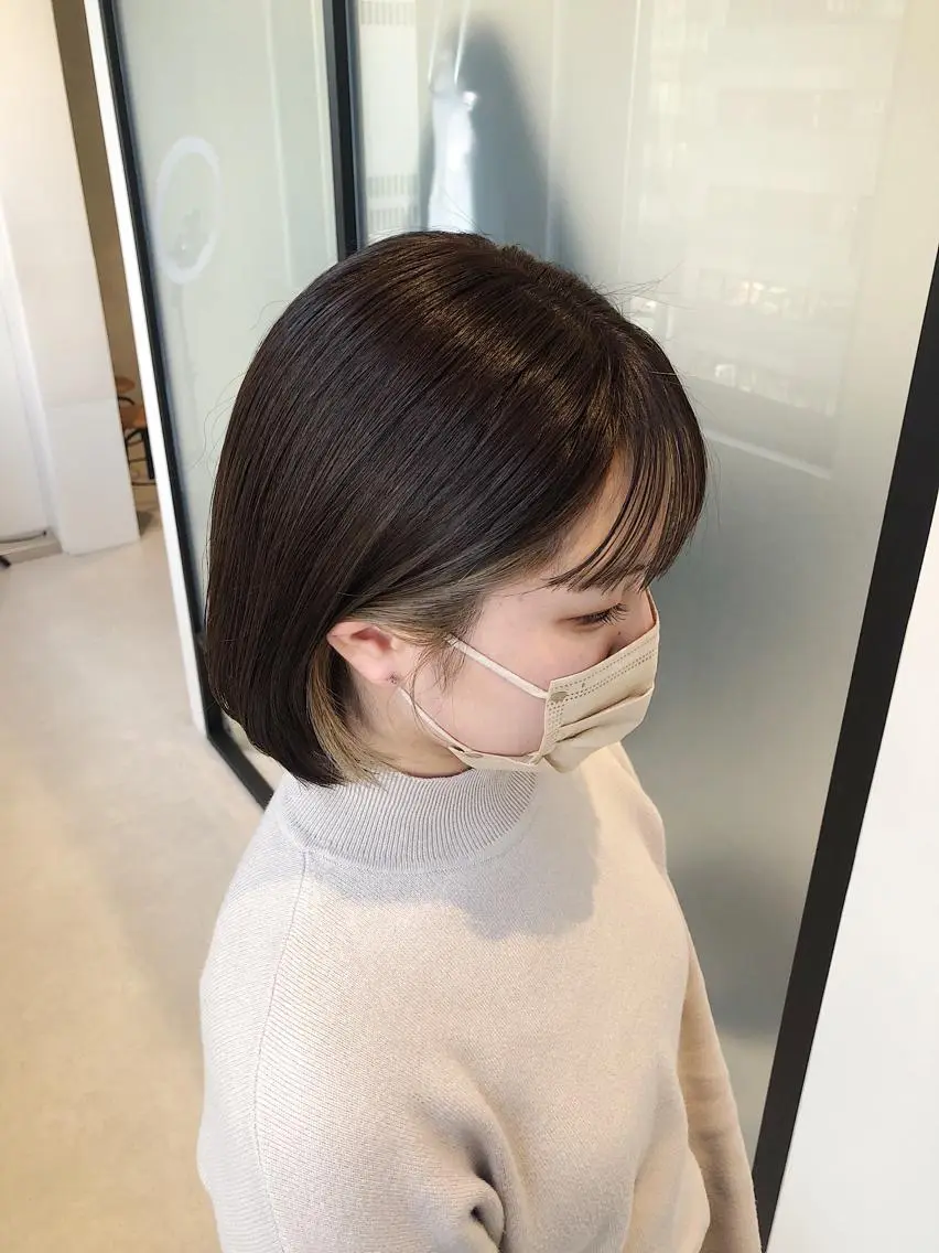 ショート カラー イヤリングカラー 髪質改善/顔まわり 石原のヘアスタイル