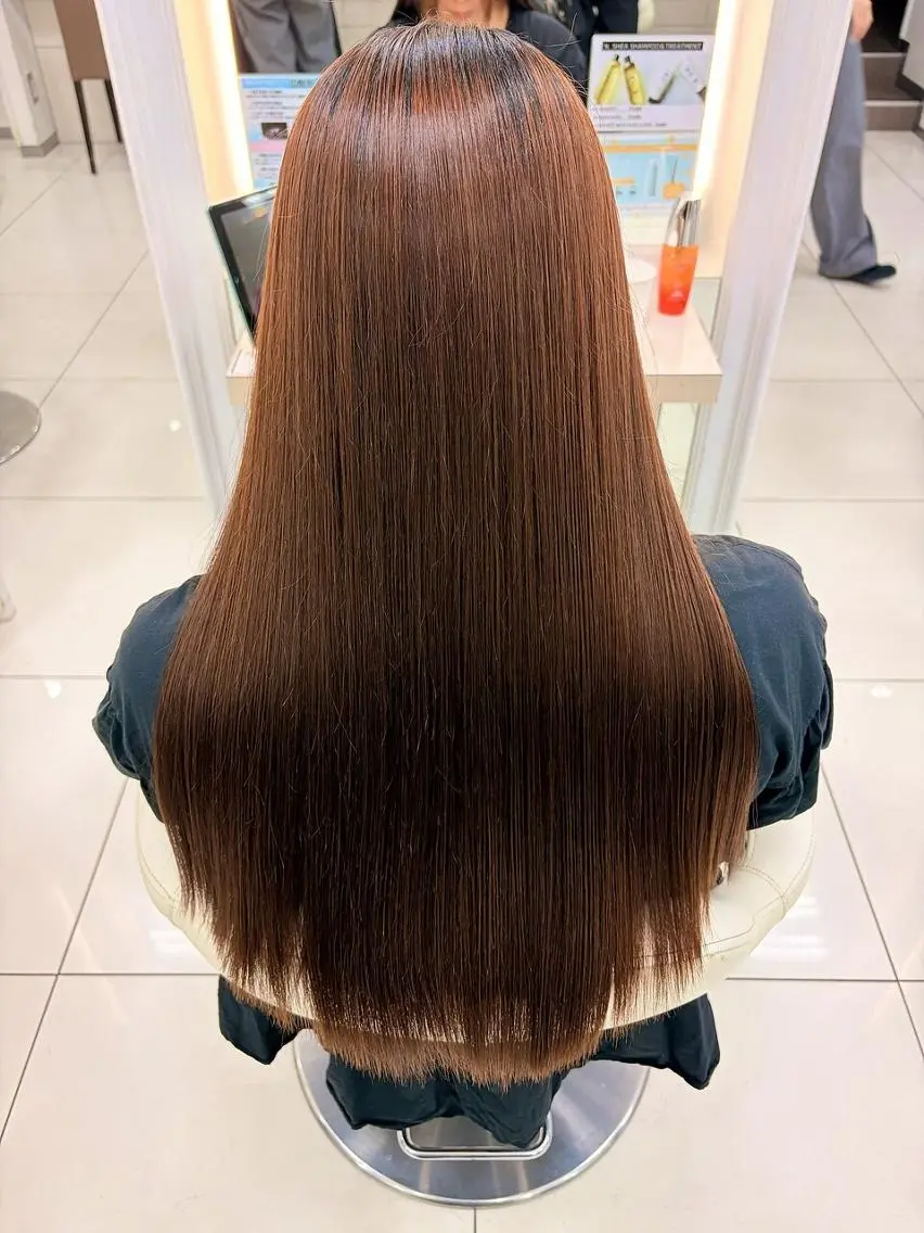ロング 縮毛矯正 トリートメント ✨圧倒的ツヤ髪✨ 縮毛矯正👑間宮👑のヘアスタイル