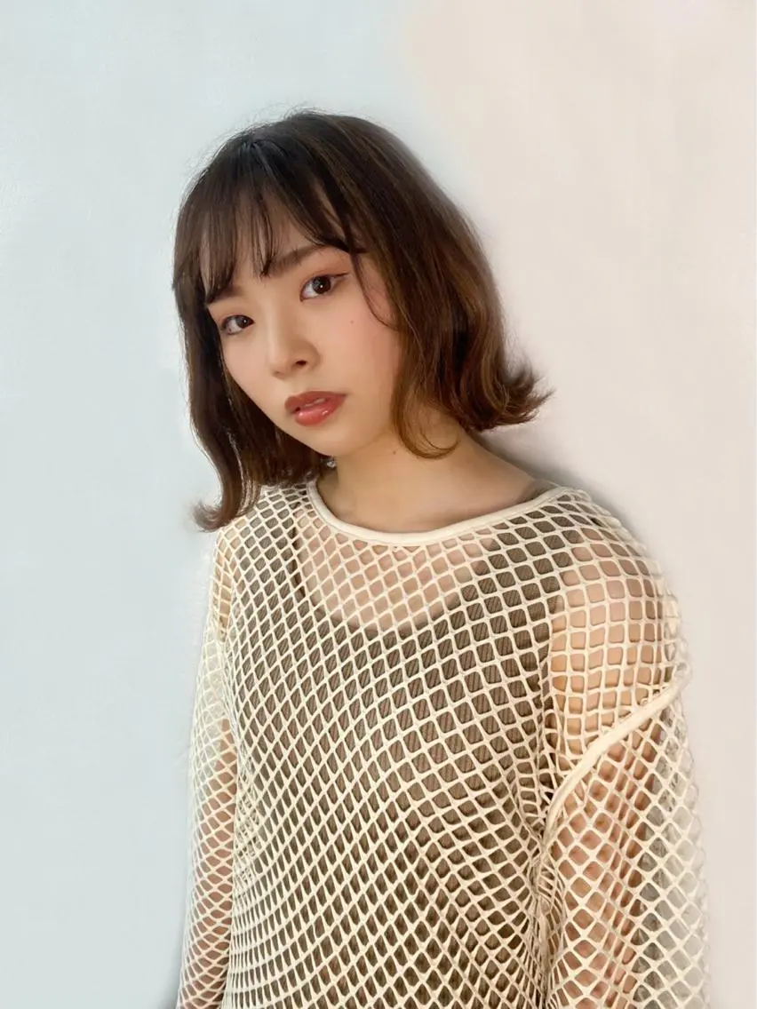 ミディアム Okamura Chisatoのヘアスタイル