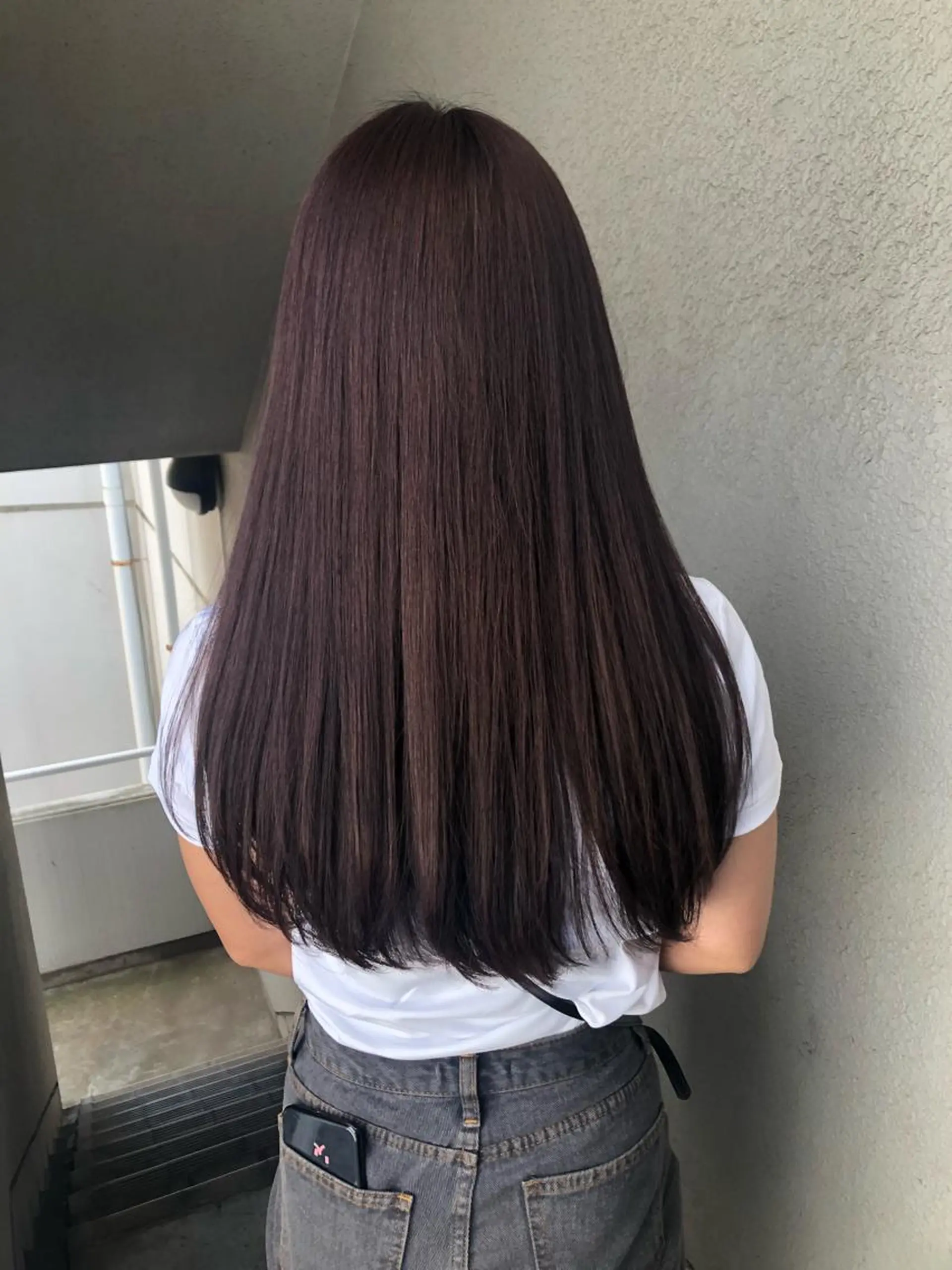 ロング カラー パープルカラー トリートメント 奥野 紗弓のヘアスタイル