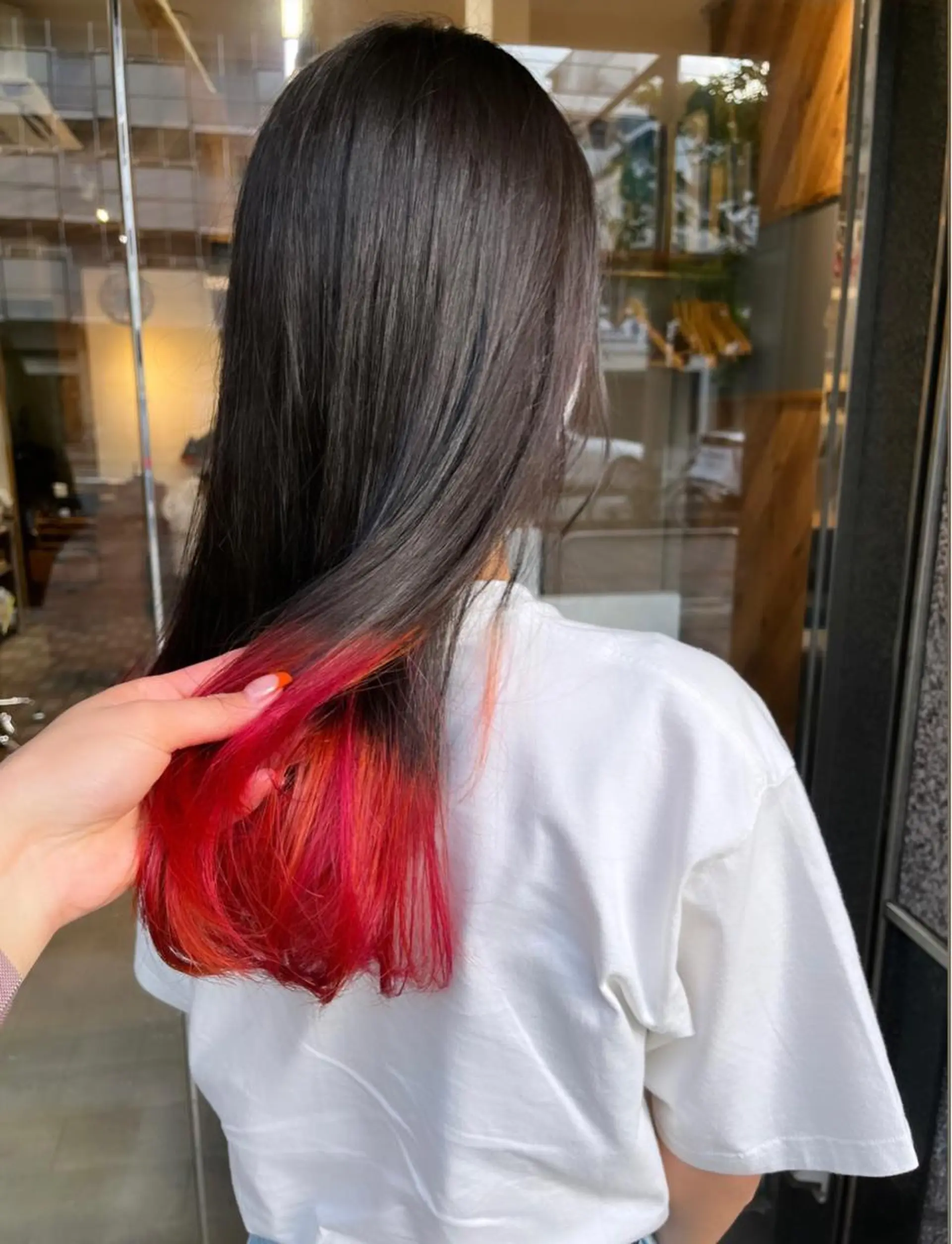 ロング カラー オレンジ ピンクカラー IMARI /のヘアスタイル