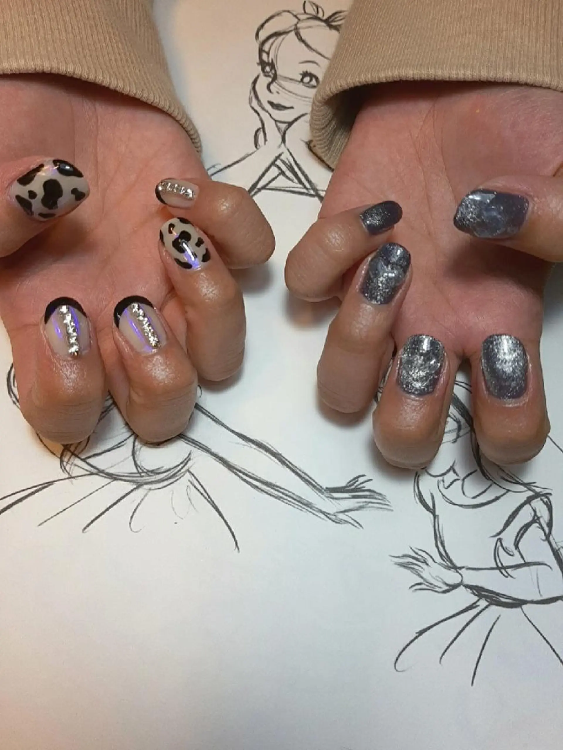 ネイル フレンチネイル マグネットネイル ミラーネイル owlnail /持込みデザイン専門のネイルデザイン