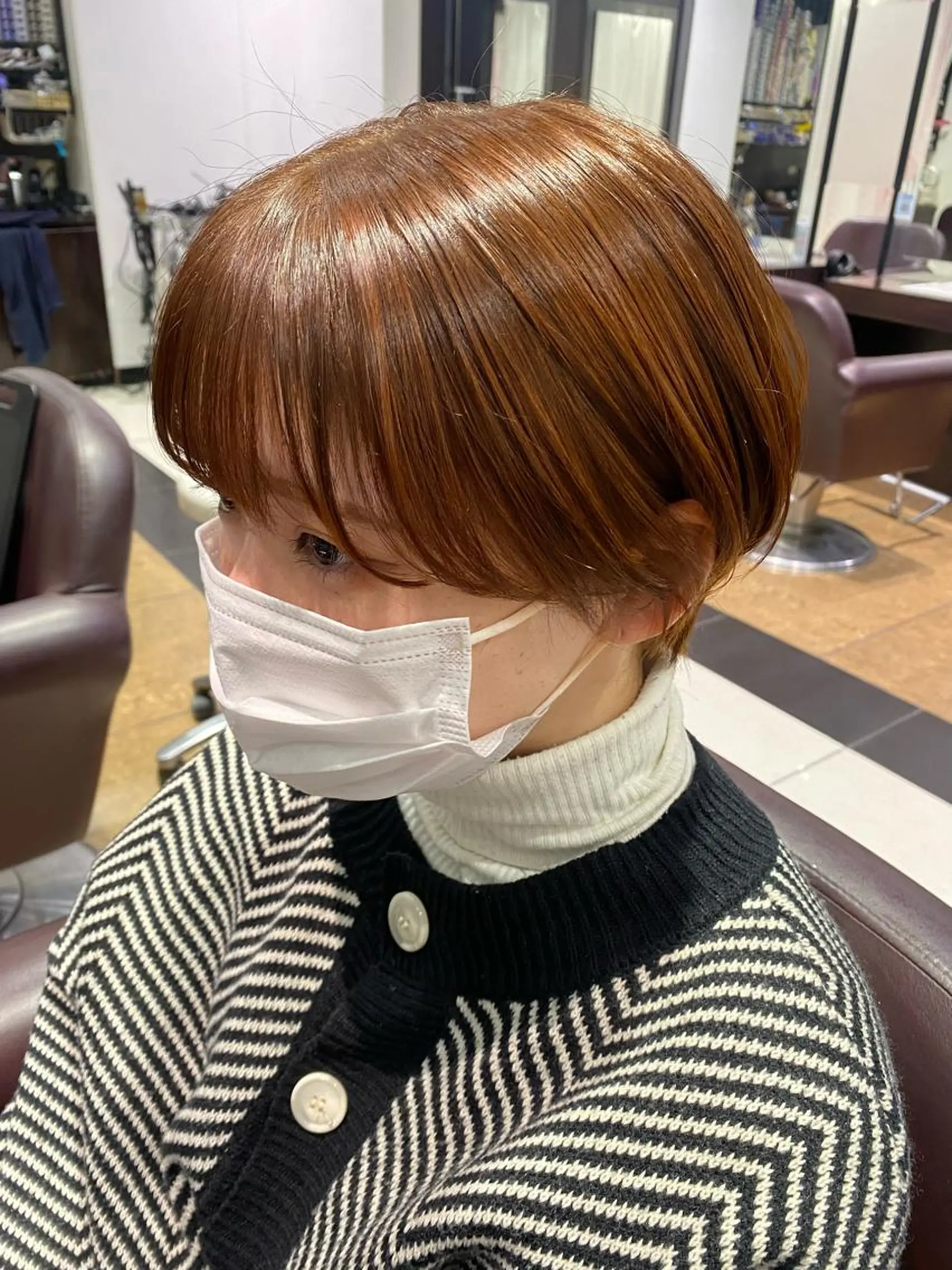 ショート オレンジブラウン ショートヘア カット ヘアカラー 似合わせ提案サラ艶♡ 彩華のヘアスタイル