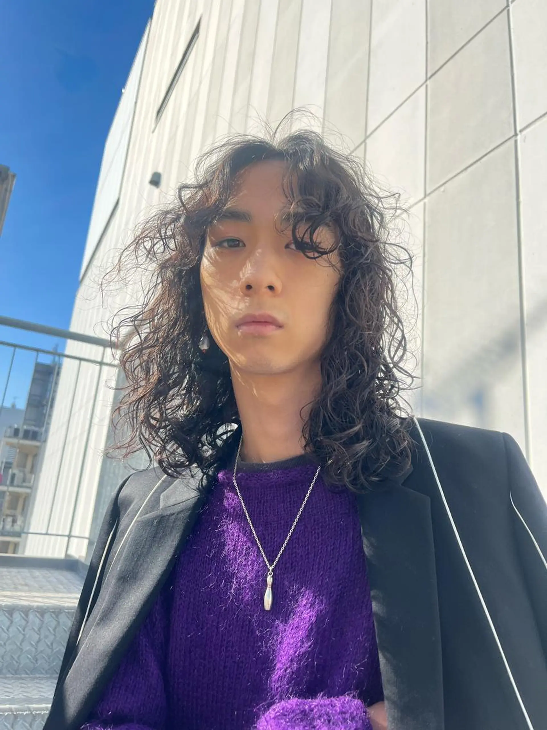 ロング パーマ メンズ メンズパーマ ロング ヘアカラー パーマ 🌿‬ナチュラルヘア /パーマ/蒼真🍃のヘアスタイル