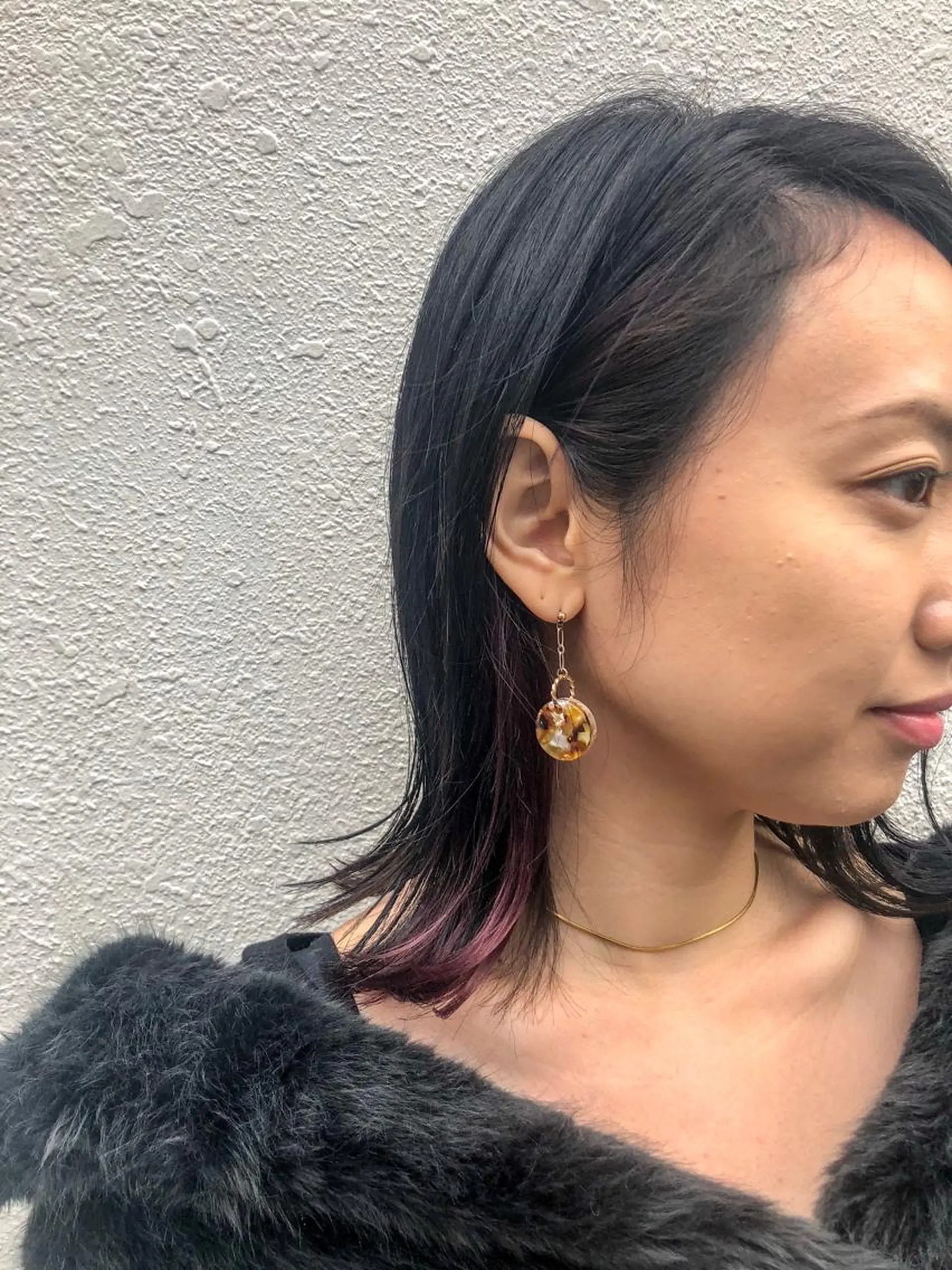ショート カラー パーマ ヘアアレンジ イヤリングカラー 【白髪ぼかし 専門GBG】自由が丘のヘアスタイル