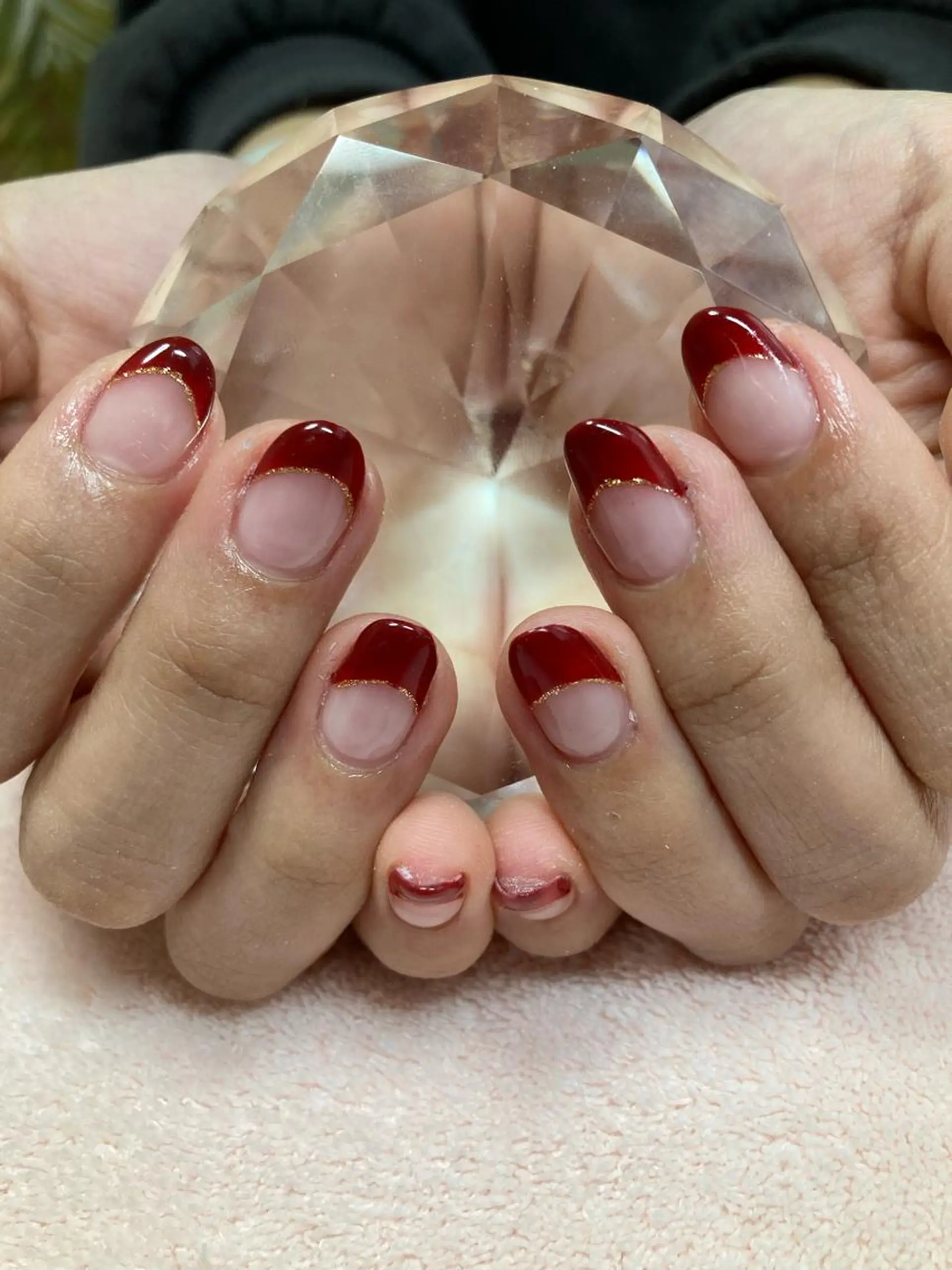 ネイル フレンチネイル 赤色 chii nailのネイルデザイン