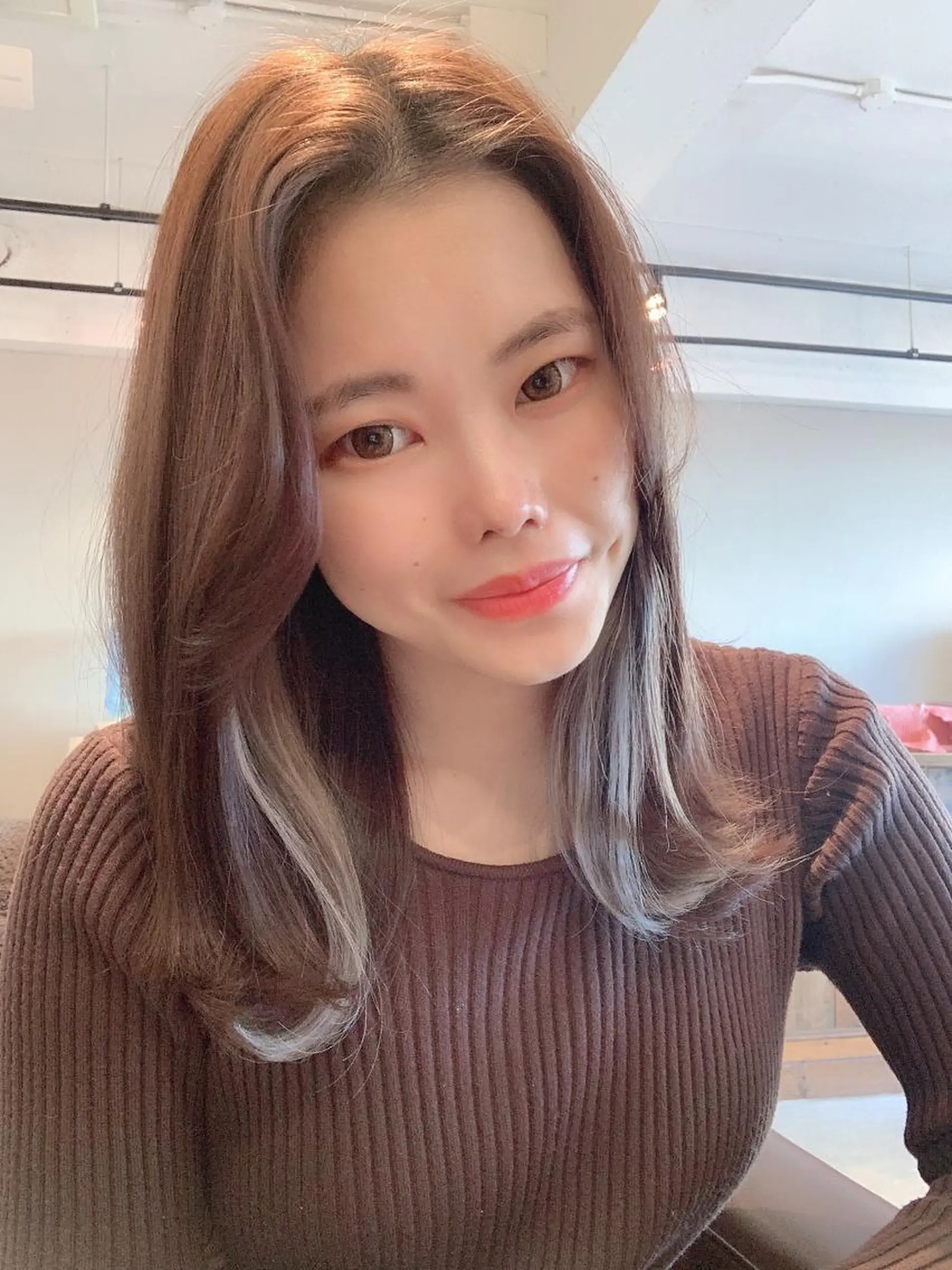 ロング カラー カット ヘアカラー トリートメント 透明感/オリーブ/ グレージュ/YUKAのヘアスタイル