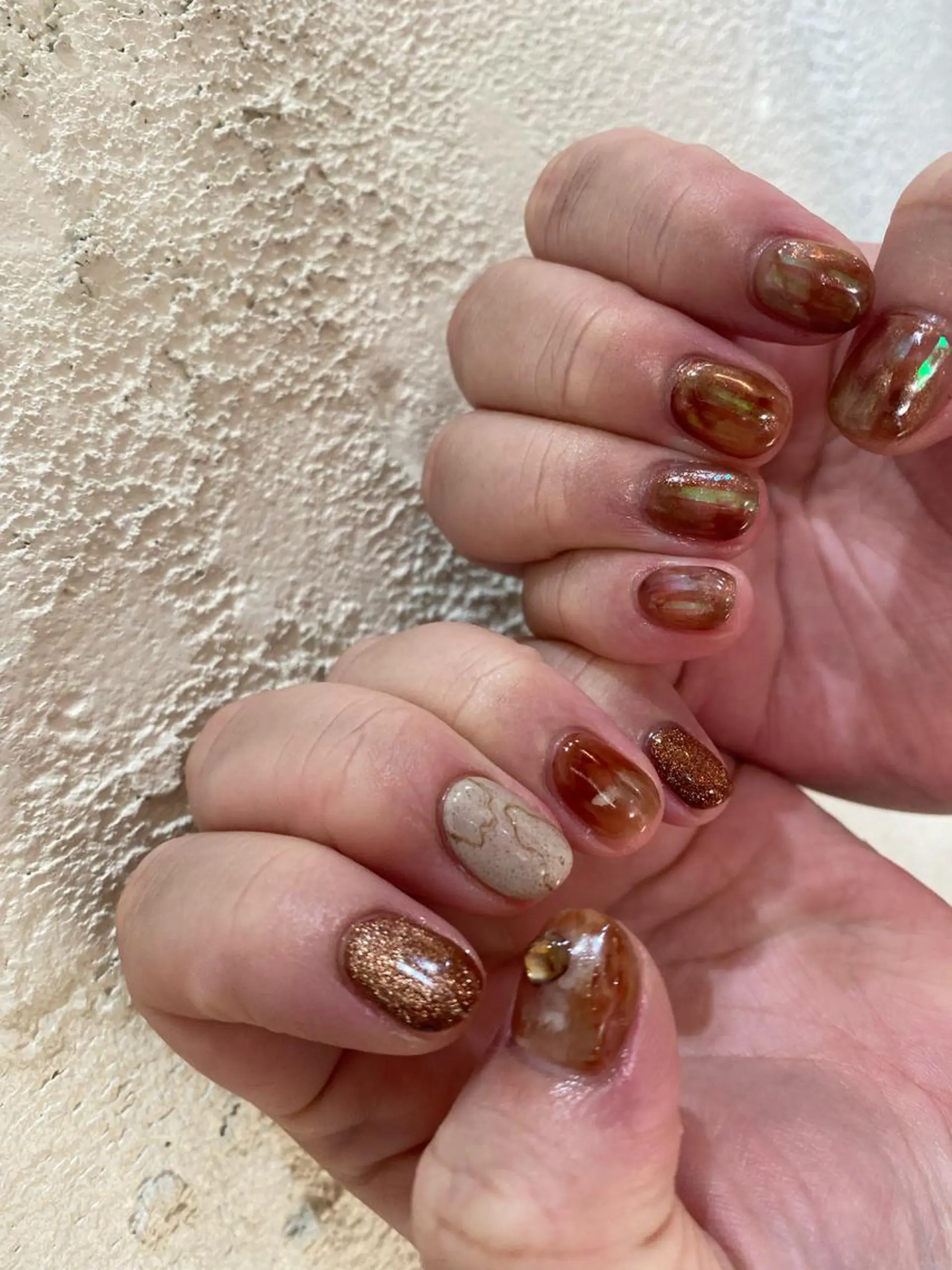 ネイル ブラウン ハンドネイル nable.所属・栗林 実莉のネイルデザイン