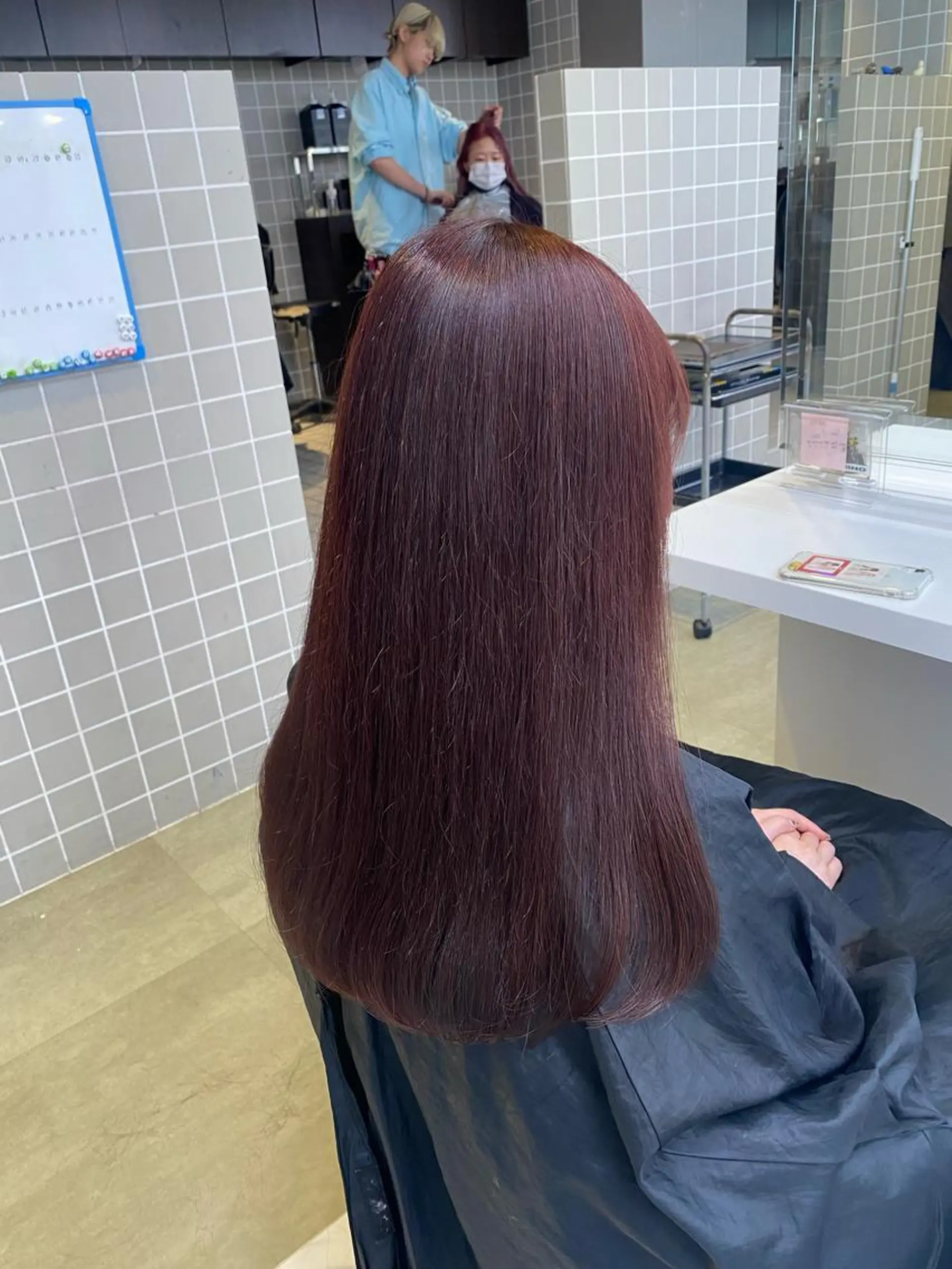 ミディアム カラー ヘアアレンジ キッズ ピンクカラー TRU Shino🦋のマツエク・マツパデザイン