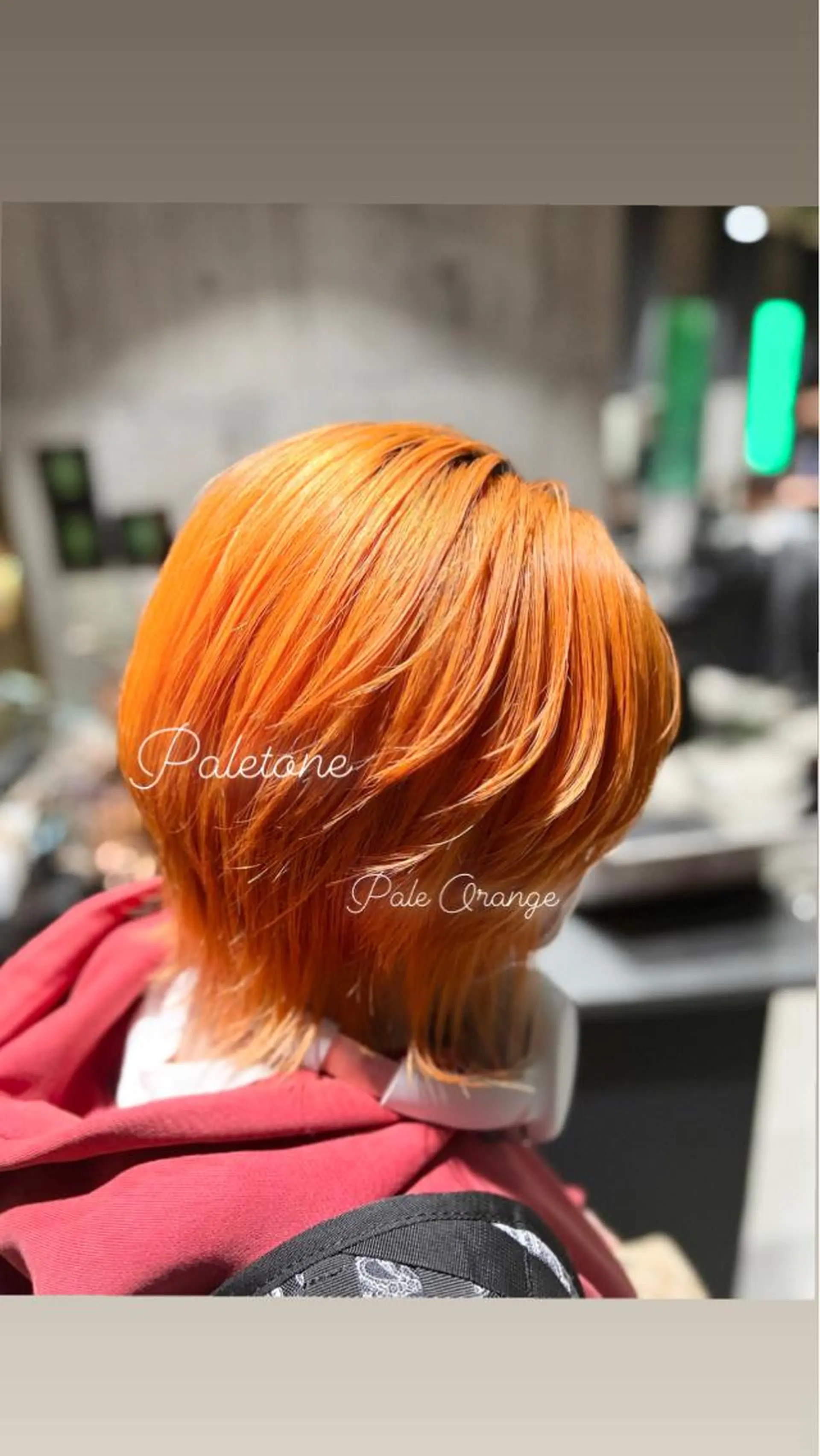 ミディアム カラー オレンジ mimiiy梅田 中崎町ハイトーンのヘアスタイル