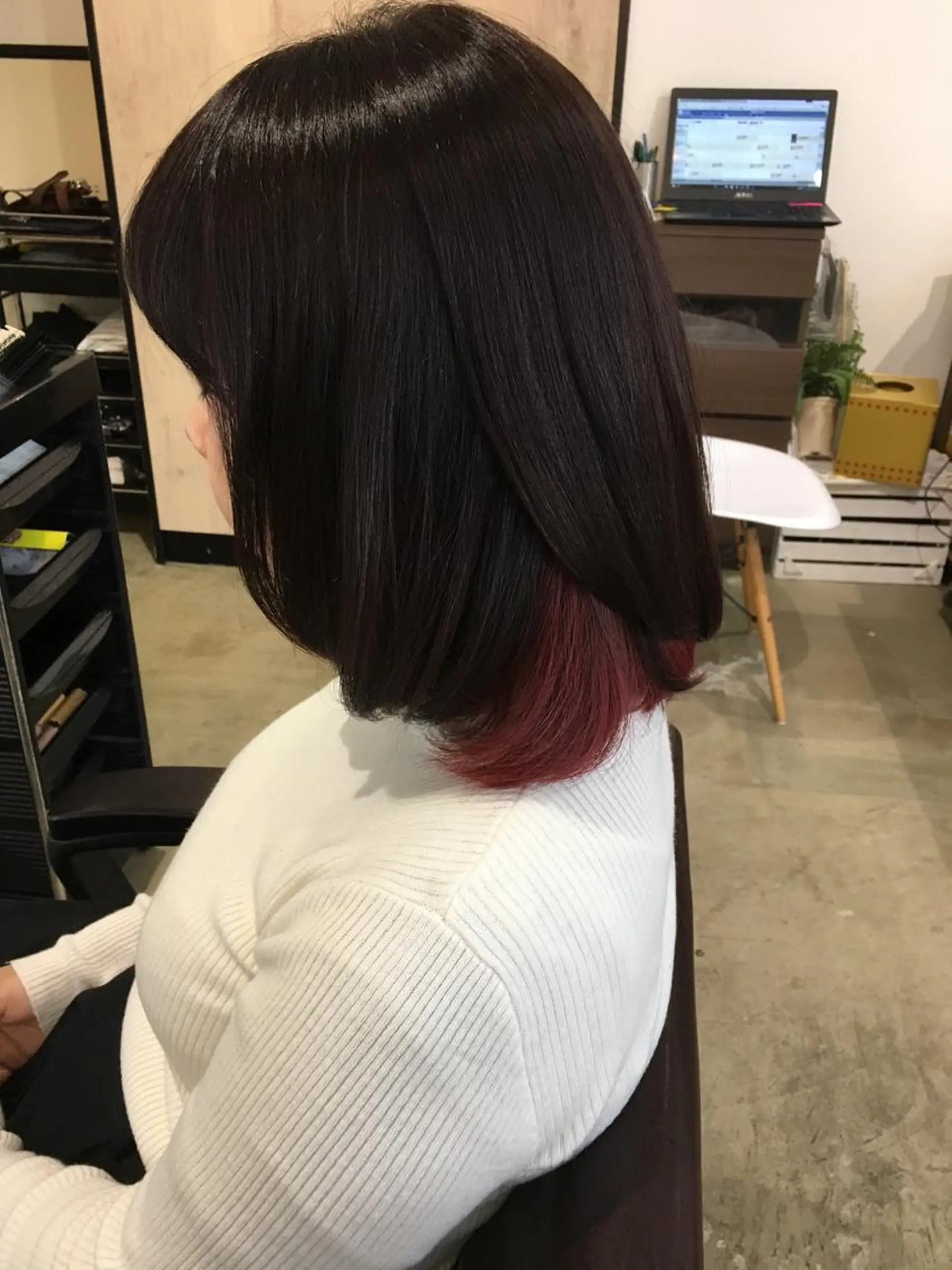 ミディアム カラー インナーカラー 佐々木 政徳のヘアスタイル