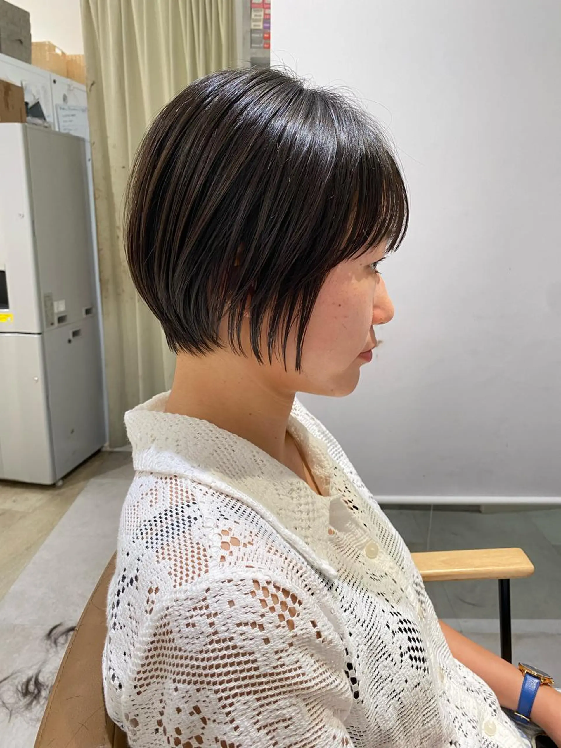 ショート カラー 丸みショート ショートヘア クロスパーマ🥇韓国 ヘア🇰🇷濵田航希のヘアスタイル