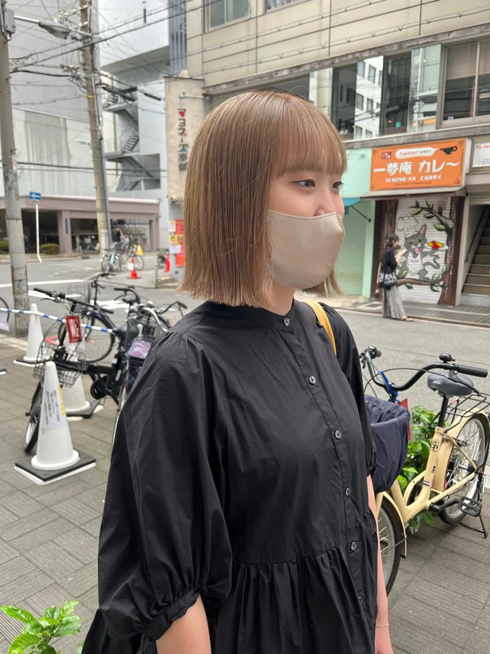 ミディアム カラー ベージュカラー ハイトーンカラー ミルクティーベージュ ボブ カット ヘアカラー ショート/パーマ/ カラー/FUKOのヘアスタイル