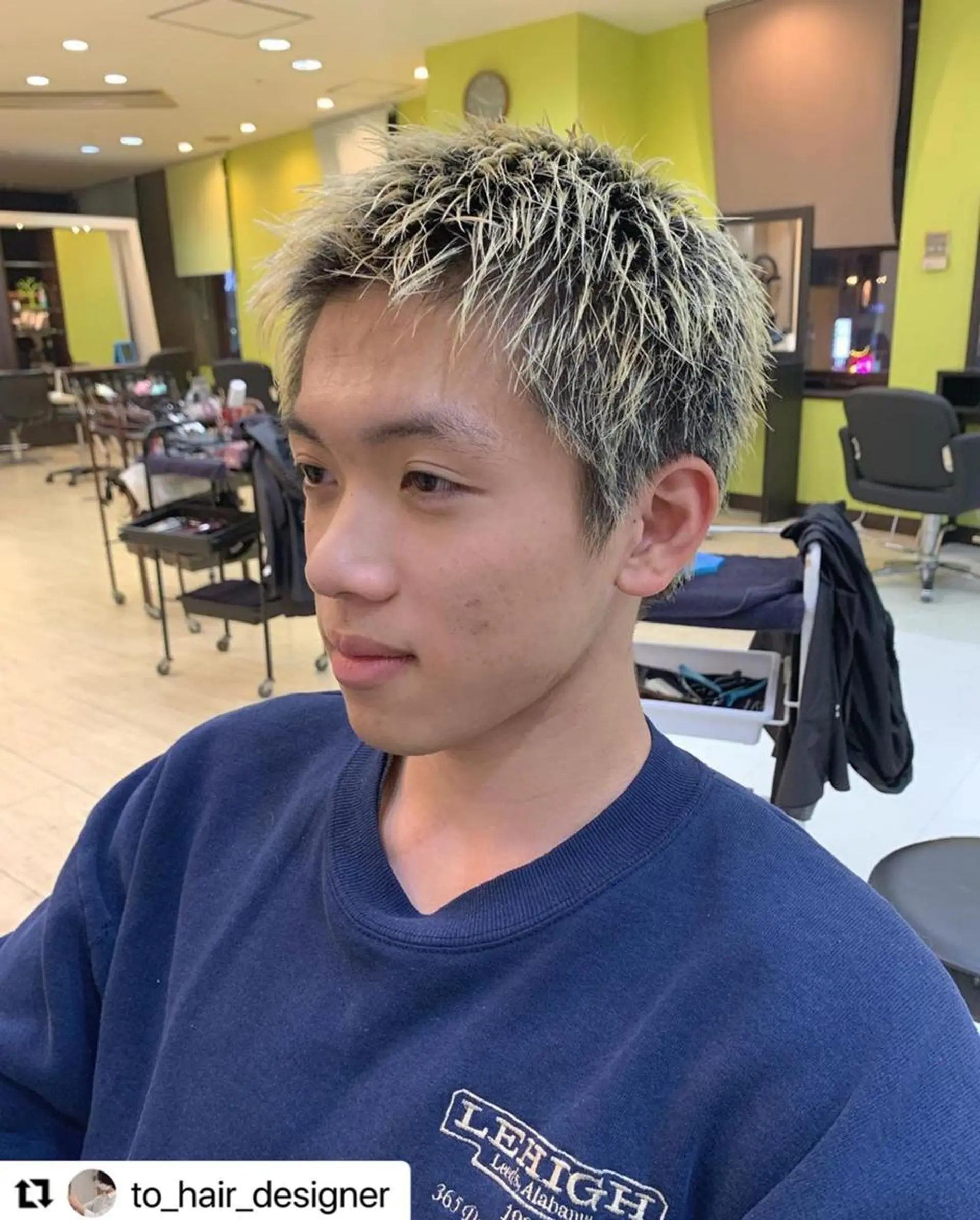 ミディアム カラー メンズ ミディアムパーマ メンズブリーチ メンズパーマ 学生（メンズ向け） ブリーチ 🩷Eny terrace🩷のヘアスタイル