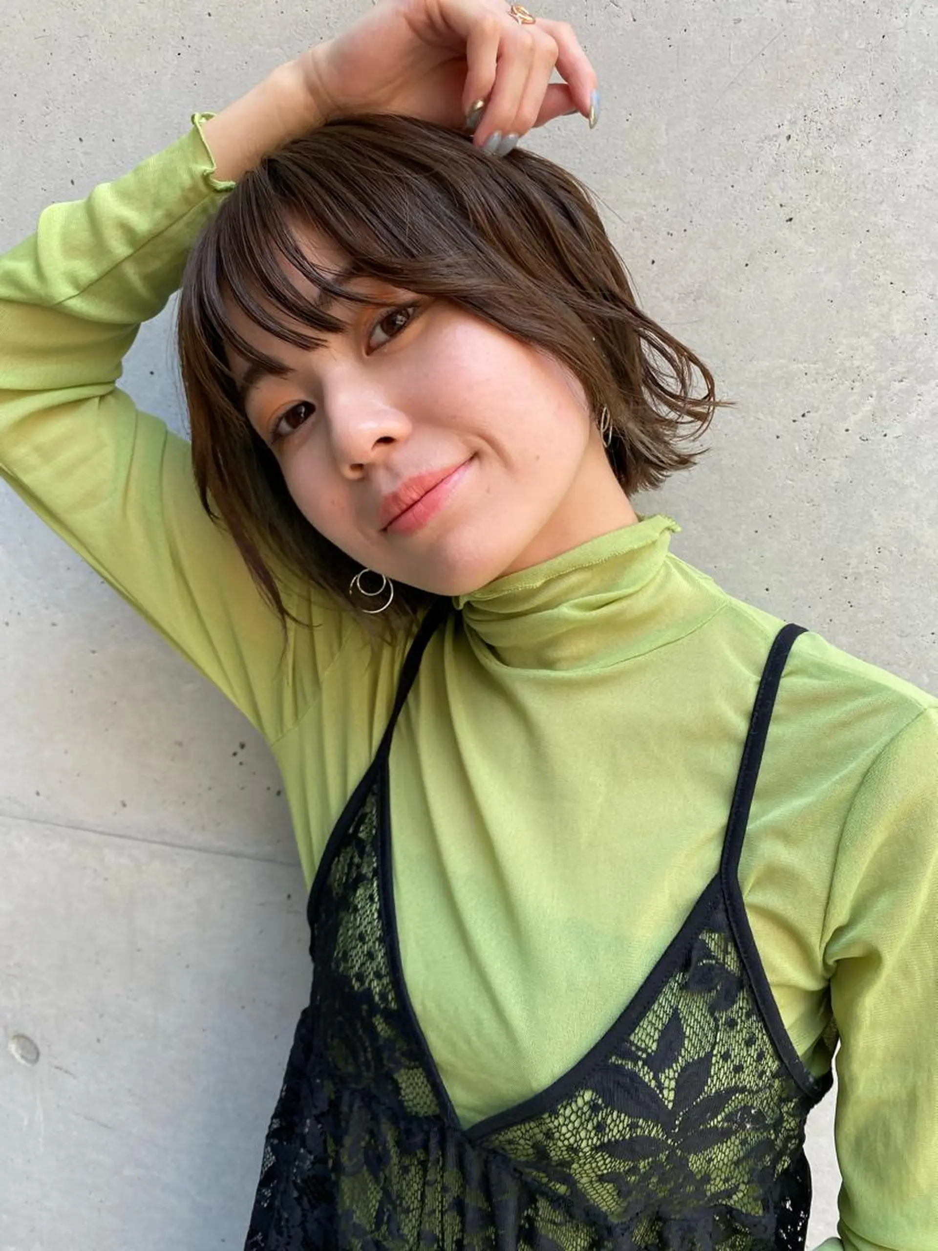 カラー ヘアアレンジ ボブ レイヤー似合わせ カット/山下凌生のヘアスタイル