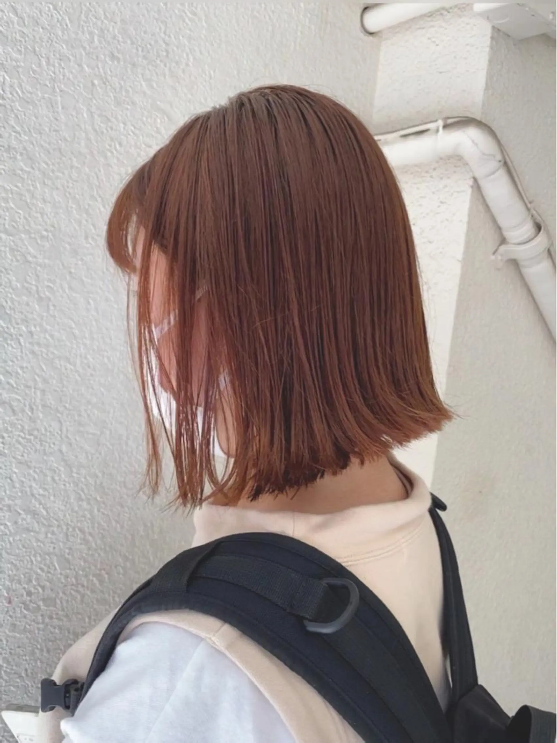 ミディアム カラー ベージュカラー ブリーチ オレンジ オレンジベージュ 小川 美奈のヘアスタイル