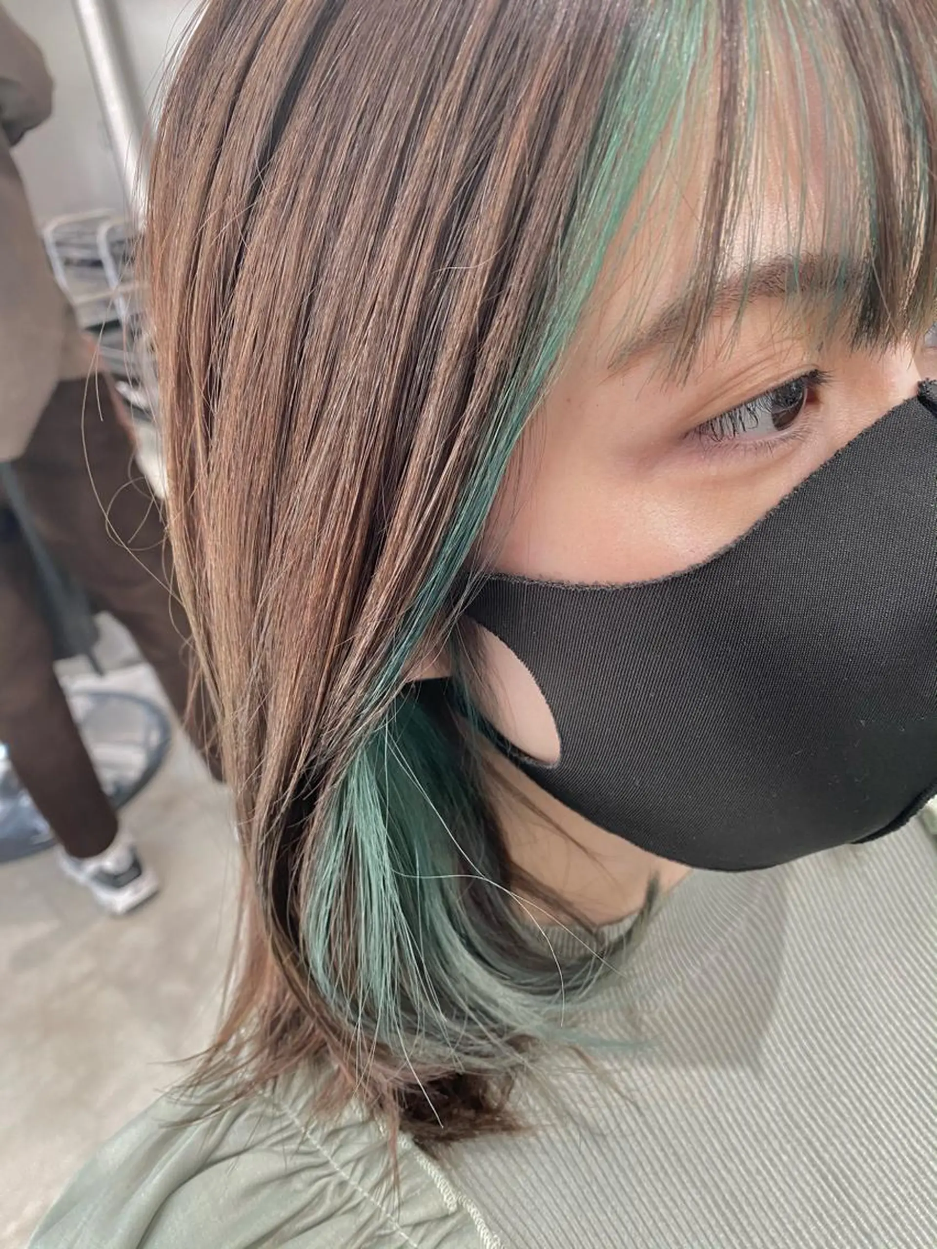 ミディアム カラー ミストバング  フェイスフレーミング カット ヘアカラー ピンク/ベージュ /似合わせ/田島百華のヘアスタイル